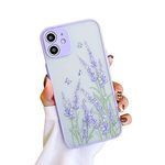 Ownest Compatible with iPhone 12 Case [Not fit iPhone 12 Pro 6.1''] for Clear Frosted PC Back 3D Floral Girls Woman and Soft TPU Bumper Silicone Slim Shockproof Case for iPhone 12 6.1''-Butterfly