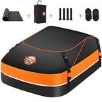 Sailnovo Car Roof Bag 16 Cubic Feet Foldable Roof Box, Soft Roof Box Storage for Most Cars with/without Roof Bars, Include 4 Reinforced Straps,4 Door Hooks，Anti-Slip Mat