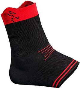 UFlex Athletics Ultra Flex Athletics Ankle Brace Support Sleeve for Post Surgery Treatment, Swelling Reduction, Pain Relief, Ankle Stabilizing and Compression, Single Wrap, Black & Red, Small