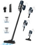 6-in-1 Corded Vacuum Cleaner, 21KPa 600W Powerful Suction, Lightweight Stick Vacuum Cleaner with 1L Dustbin, 5m Cord & 2 Replacement Filter,Efficient Hoover for Hardwood,Pet Hair, Carpets