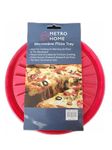 Metro Home Microwave Round Pizza Tray 2 Sided Multi-Purpose Use, BPA Free Dishwasher Top Rack Safe (Red)