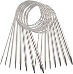 AIEX 8pcs Stainless Steel Circular Knitting Needles Set Various Sizes Crochet Knitting Needles Yarn Needles for Weaving Project(2mm, 3mm, 4mm, 4.5mm, 5mm, 6mm, 7mm, 8mm)