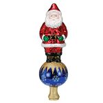 Old World Christmas Santa Tree Top Glass Blown Ornament