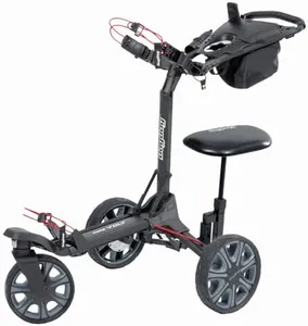 Bag Boy Volt Electric Golf Push Cart with Cart Seat, Black/Red