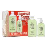 YTTP Superfood Cleanser Refill Kit - 8oz Pump Bottle + 16oz Refill - pH Balanced, Non-Drying Gel Face Wash + Makeup Remover for All Skin Types