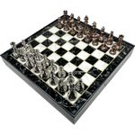 K.O Atelier Hand Crafted Chess Set, Luxury Wooden Chess Board with Zinc Alloy Chess Pieces & Storage Slots, Portable Travel Game Sets for Kids & Adults