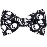 OCIA Holiday Halloween Christmas Pre-Tied Bow Tie Festival Pattern Bowtie for Mens & Boys Skull