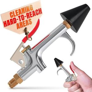 Air Compressor Blower Nozzle - Stainless Steel Adjustable Pressure Air Nozzle Blow Gun with 0.39" Connection, Thumb Lever, Compact, Rust-Resistant - HVAC Tools and Equipment for Dedusting Tight Spaces