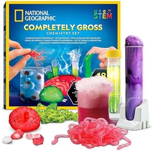 Blue Marble NATIONAL GEOGRAPHIC Gross Chemistry Set - 18 Gross Science Experiments for Kids, Dissect a Brain, Burst Blood Cells, and More, Great STEM Science Kit for Kids