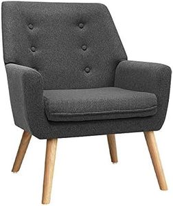 Artiss Armchair Charcoal Arm Recliner Lounge Dining Chairs Sofa Nursing Occasional Reading Seating Armchairs Home Living Room Bedroom Furniture, Upholstered with Linen Fabric