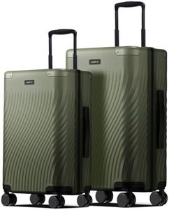 ECOHUB Hardside Expandable Carry On Luggage Sets, Recycled PC 20/24" Rolling Luggage Airline Approved with Spinner Wheels & TSA Lock, Lightweight Hardshell Travel Suitcase, 20+24 inch Carry-on Green