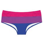 AWESOMETIVITY Naughty Women's Novelty Underwear - Yes Daddy,Cumslut,BBC,XS-XXL, Bisexual Bi Pride Flag, 14-16 Plus