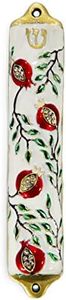 Door Mezuzah Case Modern Pomegranate Tree Design 4" Jewish Mezuzah Cover Home Blessing