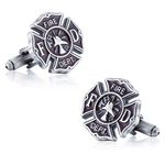 Firefighter Fireman Fire Department Emblem Cufflinks with Presentation Gift Box, Metal