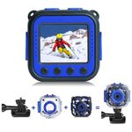 Prograce [Upgraded] Prograce Kids Waterproof Camera Action Video Digital Camera 1080 Hd Camcorder for Boys Toys Gifts Build-in Game(Blue)