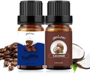 yethious Coffee Coconut Essential Oil Set, Pure Natural Coffee Oil for Diffuser, Aromatherapy - 2 Pack 0.33 Fl Oz Coffee & Coconut Oil