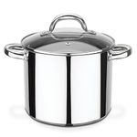 GSW Stahlwaren GmbH Stock Pot with Glass Lid, Silver/Clear, 20 x 18 cm, 5 Litre