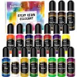 Epoxy Resin Pigment - 18 Colour Liquid Translucent Epoxy Resin Colorant, Highly Concentrated UV Resin Dye for DIY Jewelry Making, AB Resin Coloring for Paint, Craft - 10ml Each