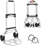 Vergo Industrial Folding Hand Truck - 275 lb. Capacity Dolly Cart - No Assembly Required Hand Cart, Lightweight, Collapsible & Compact, Telescoping Handle Extends to 42.5 Inches