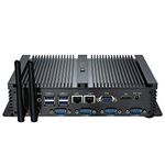 KINGDEL Powerful Mini Desktop Computer, Fanless Industrial PC, Intel i5 Dual Core CPU, 4GB RAM, 128GB SSD, 2xNICs, 4xUSB 3.0, 4xCOM RS232, HD Port, Metal Case, W-11 Pro