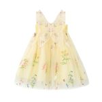 Miipat Baby Girl Tulle Dress Embroidery Flower Toddler Sleeveless Tutu Dress Princess Birthday Party Dresses(Yellow, 9-12M)