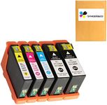 5 Pack Compatible Dell 31 32 33 34 Series Ink Cartridges Replacement for Dell V525w V725w Printer (2BK, 1C, 1M, 1Y)