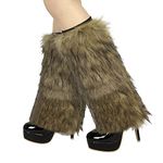 NICEYEA Faux Fur Long Leg Warmers for Women Soft Boot Shoes Cuffs Cover Warm Furry Costume Leg Socks Christmas, Halloween Costume Accessories Adult