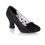 Ruby Shoo Chrissie Noir Black Mid Heel Lace Court Shoe UK 5