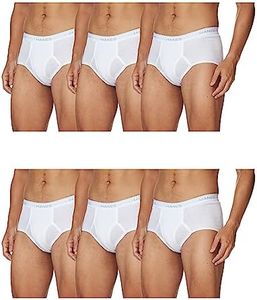 Hanes Men's 6-Pack FreshIQ Tagless Cotton Brief, White, Medium