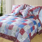 DaDa Bedding DXJ101114 Square Forest Cotton Patchwork 5-Piece Quilt Set, King