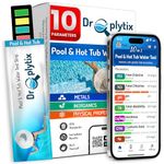 DROPLYTIX 10-in-1 Pool & Spa Water Test Kit with App, Hot Tub, Saltwater, Chlorine, Alkalinity, Hardness, pH, Nitrate, Sulfate, Digital Water Quality Testing Strips