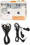 USB Cassette to MP3 Converter, Portable Cassette Player, Portable Tape Player Captures MP3 Audio Music with Earphone from Tapes to Mp3 for PC/Laptops/OS Device