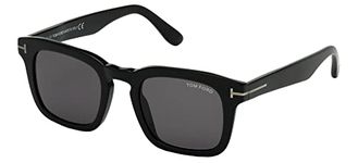 Tom Ford Men's Ft0751-n Sunglasses, Shiny Black/Smoke Lenses/Shiny Black T Temple, 50/22/145