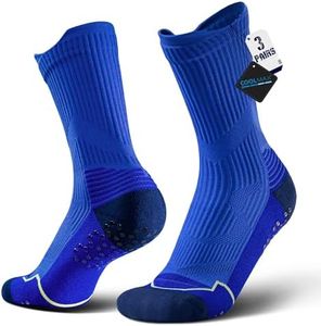 BRISIRA Coolmax Soccer Grip Socks Mens Non Slip Grip Pads Cushion Bamboo Viscose Football Baseball Sport Sock
