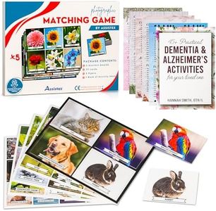 Assistex Matching Game Activity Board - Dementia Activities for Seniors - Memory Games for Adults with Alzheimers - Memory Loss and Alzheimers Activities - Matching Card Memory Games for Seniors