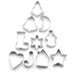 Bakers Pardise Christmas Cookie Cutters,Christmas Tree, Bell, Moon, Socks, Snowflake, Fairy Snowman, Love, Christmas House, Five Pointed Star, Crutch 10pcs.