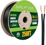 GREATIDE 14/2 Low Voltage Landscape Lighting Wire, Outdoor Direct Burial Cable, 14 Gauge 2 Conductor, 250 Feet