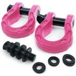 GearAmerica Mega Shackles Heather Violet (2PK) | 68,000 lbs Capacity - Stronger Than 3/4" D Rings | Tow Shackle + 7/8" Pin + Washers | Securely Connect Tow Strap or Winch Rope to 4x4 for Off-Road 4x4 Recovery