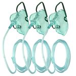 DWCHECK Oxygen Mask for Face Adult with 7 Ft Tube, 3 Pack Adult Elongated Oxygen Mask with Adjustable Elastic Strap - Size XL