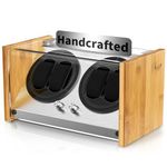 Watch Winder Smith Bamboo Watch Winder for 4 Automatic Watches, 100% Craftmanship with Super Quiet Japanese Motor