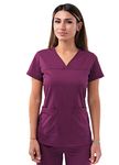 Adar Pro Scrubs for Women - Sweetheart V-Neck Scrub Top - P4210 - Wine - M