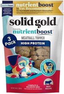 Solid Gold Food Toppers for Picky Dogs - Real Beef Meatball Topper - 3 Pack Healthy Dog Treats - High Protein Soft Dog Treats to Serve w/Dry Dog Food or Wet Dog Food or as Dog Snacks