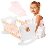 Green series Kinderplay Baby Doll Crib | Baby Doll Cradle - Baby Doll Crib Set | Babydoll Crib | Bassinet Doll | Baby Doll Beds and Cribs | Babydoll Cradle | Baby Doll Cribs White GS2100