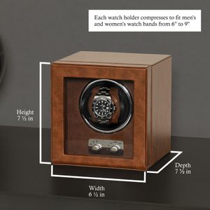 ROTHWELL Single Watch Winder – Tan Leather Display Case