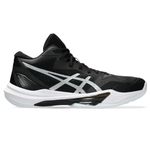 ASICS Men's Sky Elite FlyteFoam Mid Top 3 Volleyball Shoes, 10, Black/Pure Silver