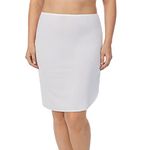 Jones NY Women's Silky Touch 23 Anti-Cling Knee Length Half Slip, White, L