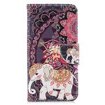 Samsung Galaxy A40 Phone Case Shockproof PU Leather Flip Wallet Cover with Stand Magnetic Card Slots Holder TPU Gel Bumper Folio Slim Fit Protective Case for Samsung Galaxy A40 Elephant