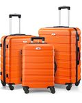 Luggage 3 Piece Sets Hard Shell Luggage Set with Spinner Wheels, TSA Lock, 20 24 28 inch Travel Suitcase Sets, Orange………