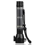 XXSSIER Aluminum 7 Mode Rechargeable Solar LED Torch Light High Power Long Distance with LED Torch Flashlight Use for Car Emergency Tool with Window Breaker, Magnet, Cutter, Compass.