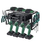 Sinoer Power drill Organizer, 3 Layers drill storage rack wall mount, Power Tool Storage Rack, cordless drill holder,Heavy Duty Tool Shelf,Utility Storage Rack for Cordless Drill